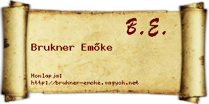 Brukner Emőke névjegykártya